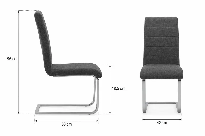 Cibus Matstol - Mörkgrå/Metall - Products - Möbler - Fåtölj & stolar - Matstol & köksstol