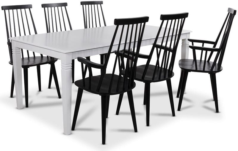 Dalsland svart pinnstol med hög rygg, Svart