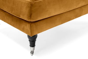 Andrew Fåtölj med Fotpall Sammet - Amber/Krom - Products - Möbler - Fåtölj & stolar - Fåtölj - Sammetsfåtölj