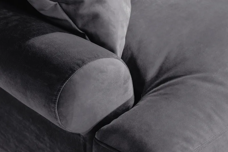 Andrew Loveseat Sammet - Mörkgrå/Mässing - Products - Möbler - Fåtölj & stolar - Fåtölj - Sammetsfåtölj