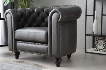 Clubfåtölj chesterfield mörkbrun PU - Products - Möbler - Fåtölj & stolar - Fåtölj - Chesterfield fåtölj