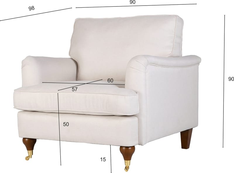 Fåtölj beige tyg - Howard Watford Deluxe - Products - Möbler - Fåtölj & stolar - Fåtölj - Howard fåtölj