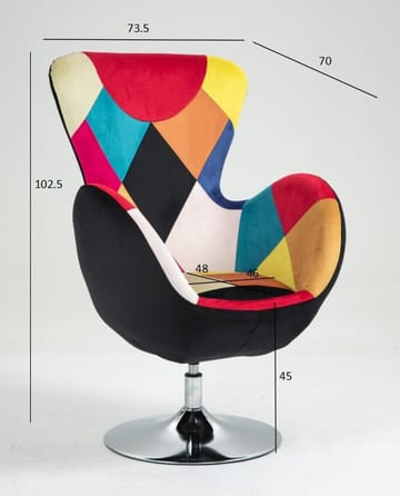 Fåtölj flerfärgad - Lucille - Products - Möbler - Fåtölj & stolar - Fåtölj - Öronlappsfåtölj