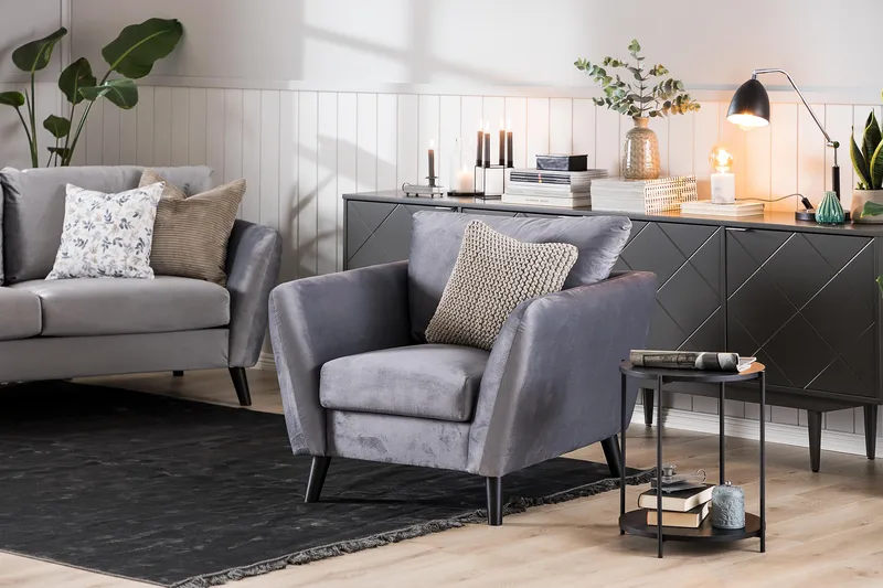 Trend Fåtölj - Ljusgrå Sammet - Products - Möbler - Fåtölj & stolar - Fåtölj