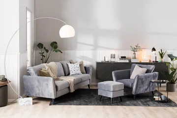 Trend Fåtölj - Ljusgrå Sammet - Products - Möbler - Fåtölj & stolar - Fåtölj