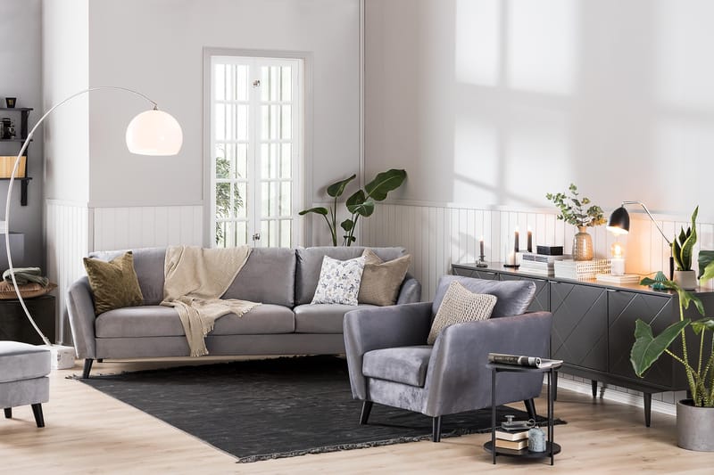 Trend Fåtölj - Ljusgrå Sammet - Products - Möbler - Fåtölj & stolar - Fåtölj
