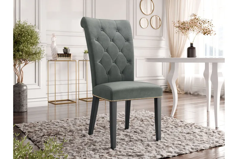 Garvin Matstol - Grå/Svart - Products - Möbler - Fåtölj & stolar - Matstol & köksstol