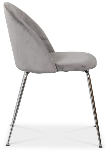 Giovani velvet stol - Ljusgrå / Krom - Ljusgrå - Products - Möbler - Fåtölj & stolar - Matstol & köksstol