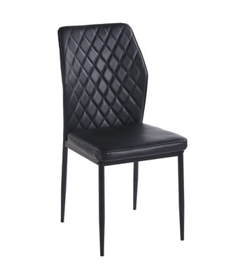 Inez matstol i svart konstläder med svarta ben - Svart - Products - Möbler - Fåtölj & stolar - Matstol & köksstol