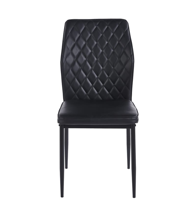 Inez matstol i svart konstläder med svarta ben, Svart