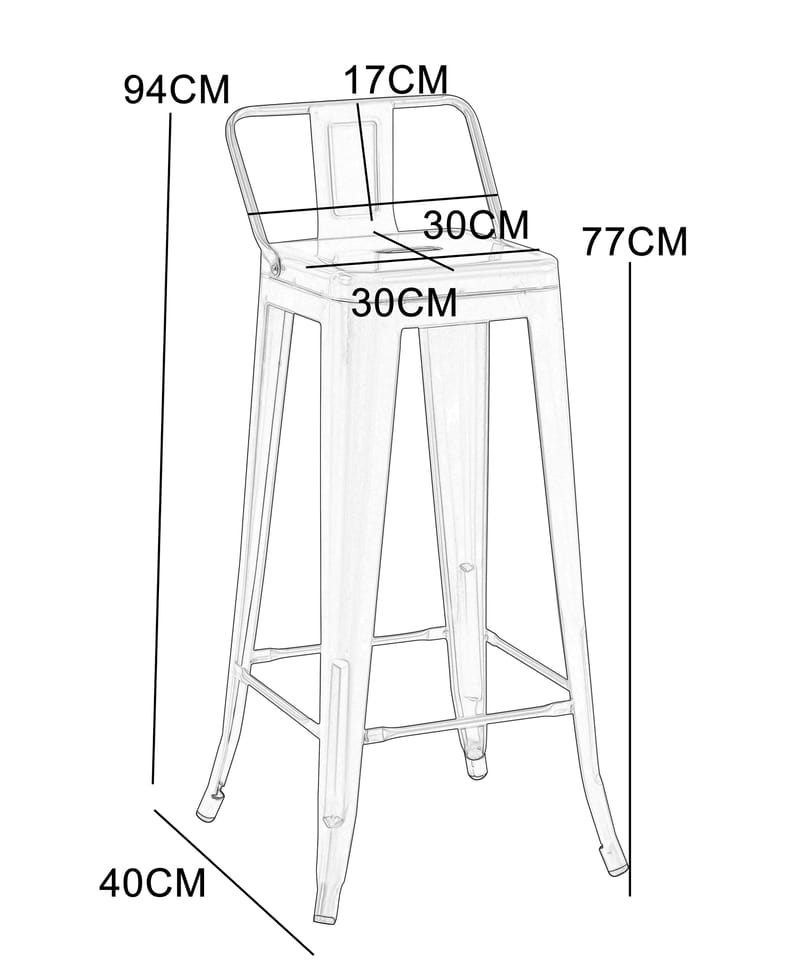 Iris barstol i svart metall - Sitthöjd 76 cm - Svart - Products - Möbler - Fåtölj & stolar - Barstol & barpall