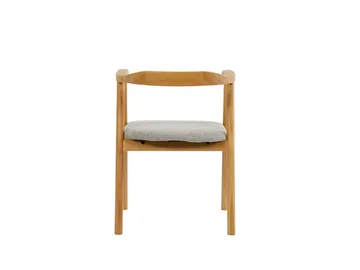 Jolie Matstol i trä med tygsits - Ek/Beige - Products - Möbler - Fåtölj & stolar - Karmstol