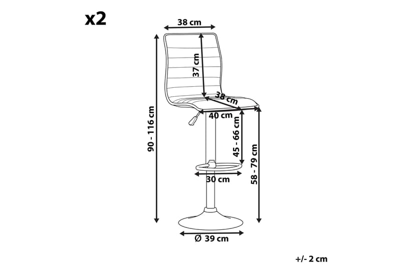 Lucernia Barstol 2-pack - Konstläder/Svart - Products - Möbler - Fåtölj & stolar - Barstol & barpall