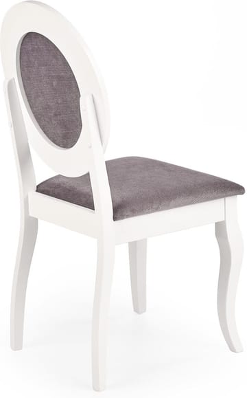 Matstol vitt trä med grå sits - Vit/grå - Products - Möbler - Fåtölj & stolar - Matstol & köksstol