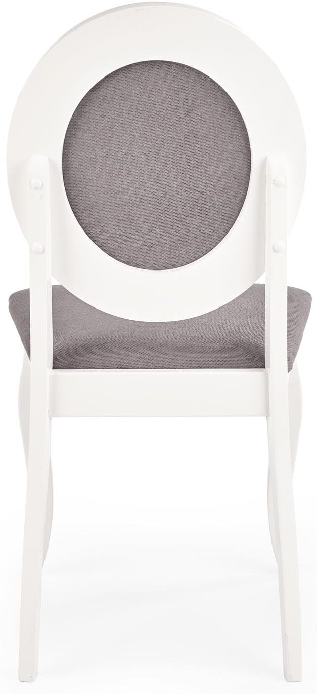 Matstol vitt trä med grå sits - Vit/grå - Products - Möbler - Fåtölj & stolar - Matstol & köksstol