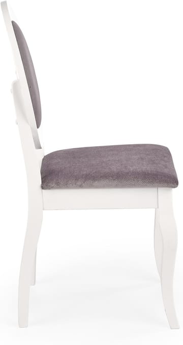 Matstol vitt trä med grå sits - Vit/grå - Products - Möbler - Fåtölj & stolar - Matstol & köksstol