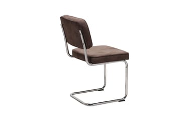 Milva Matstol i Manchester Retro - Brun/Krom - Products - Möbler - Fåtölj & stolar - Matstol & köksstol