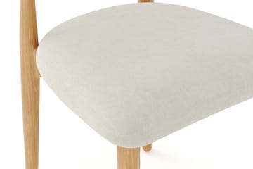 Molly Matstol i trä med tygsits - Ek/Beige - Products - Möbler - Fåtölj & stolar - Matstol & köksstol