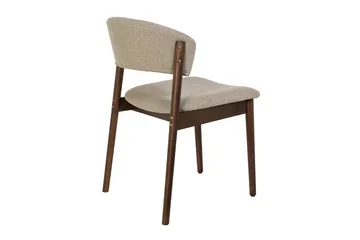 Nala Matstol i trä med tygsits - Greige - Products - Möbler - Fåtölj & stolar - Matstol & köksstol