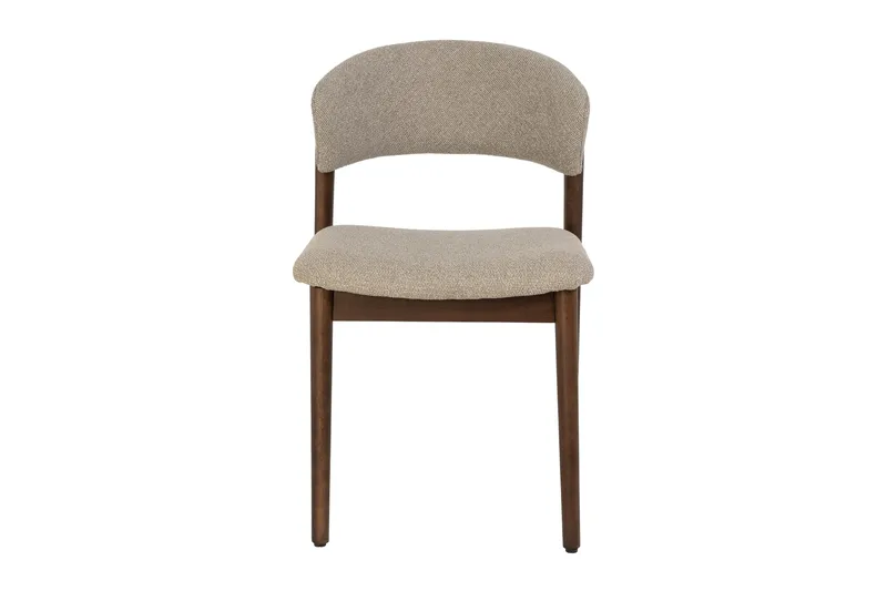 Nala Matstol i trä med tygsits - Greige - Products - Möbler - Fåtölj & stolar - Matstol & köksstol