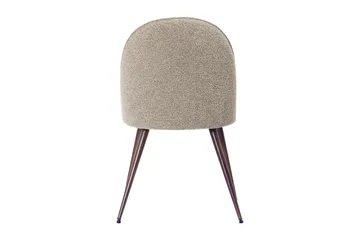 Nibe Plus Matstol - Greige Bouclé / Metallben Valnöt - Products - Möbler - Fåtölj & stolar - Matstol & köksstol