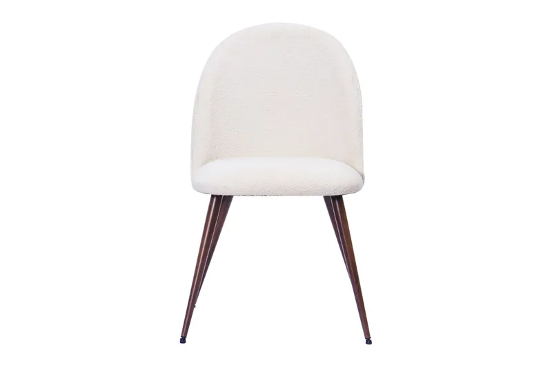 Nibe Plus Matstol - Vit Bouclé / Metallben Valnöt - Products - Möbler - Fåtölj & stolar - Matstol & köksstol