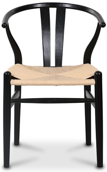 Oskar matstol - Svart stol med repsits - naturfärgat rep - Products - Möbler - Fåtölj & stolar - Karmstol
