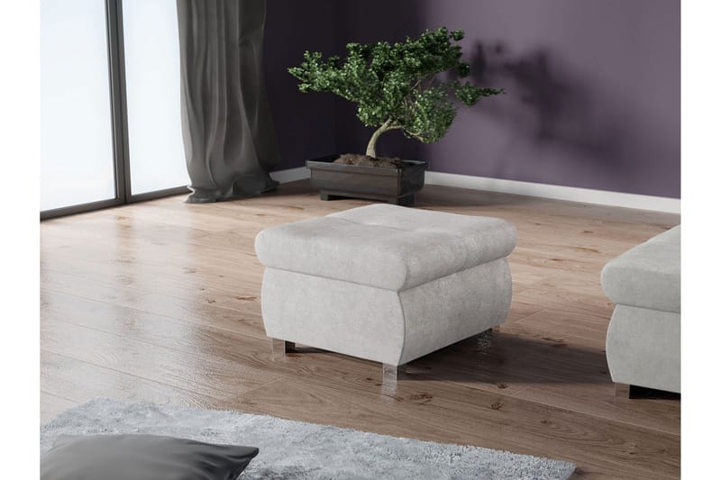 Cerys Fotpall 60 cm - Grå - Products - Möbler - Fåtölj & stolar - Pall & puff - Fotpallar
