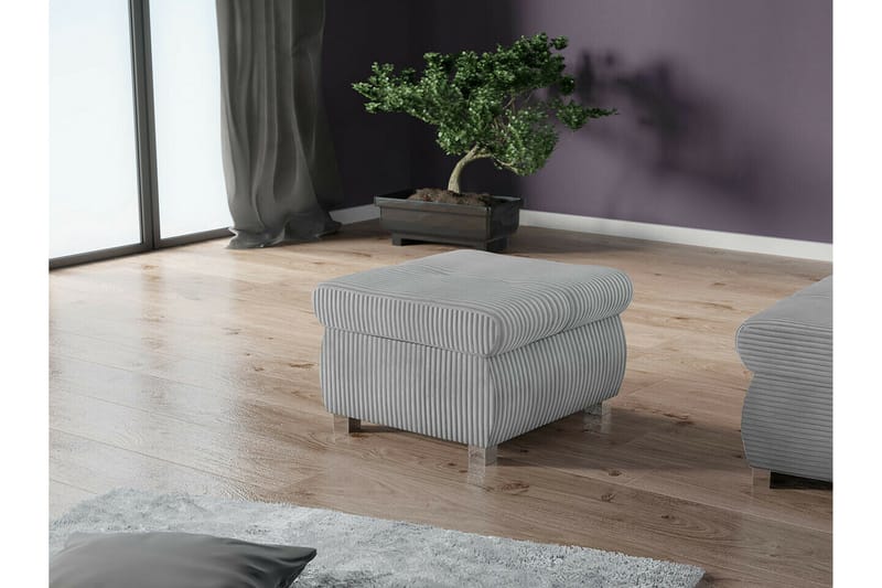 Cerys Fotpall 60 cm - Grå - Products - Möbler - Fåtölj & stolar - Pall & puff - Fotpallar