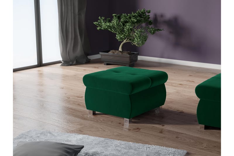 Cerys Fotpall 60 cm - Grön - Products - Möbler - Fåtölj & stolar - Pall & puff - Fotpallar