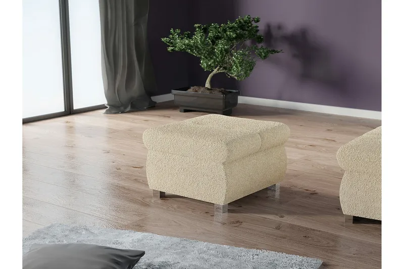 Cerys Fotpall 60 cm - Ljusbrun - Products - Möbler - Fåtölj & stolar - Pall & puff - Fotpallar