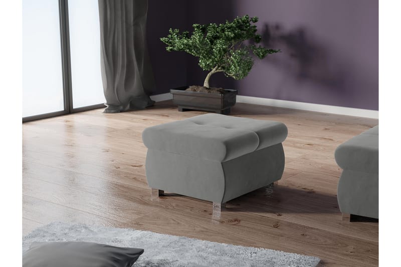 Cerys Fotpall 60 cm - Ljusgrå - Products - Möbler - Fåtölj & stolar - Pall & puff - Fotpallar