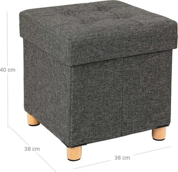 Fideli sittpuff med förvaring - Grå - Grå - Products - Möbler - Fåtölj & stolar - Pall & puff - Sittpuff