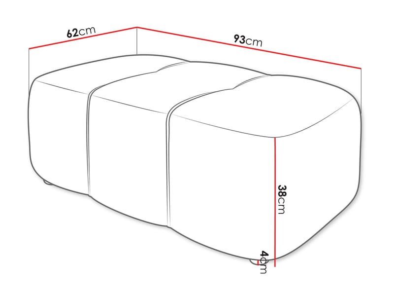 Flo Fotpall 93 cm - Beige - Products - Möbler - Fåtölj & stolar - Pall & puff - Fotpallar