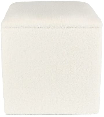 Fotpall med förvaring i teddy tyg - Vit - Products - Möbler - Fåtölj & stolar - Pall & puff - Fotpallar