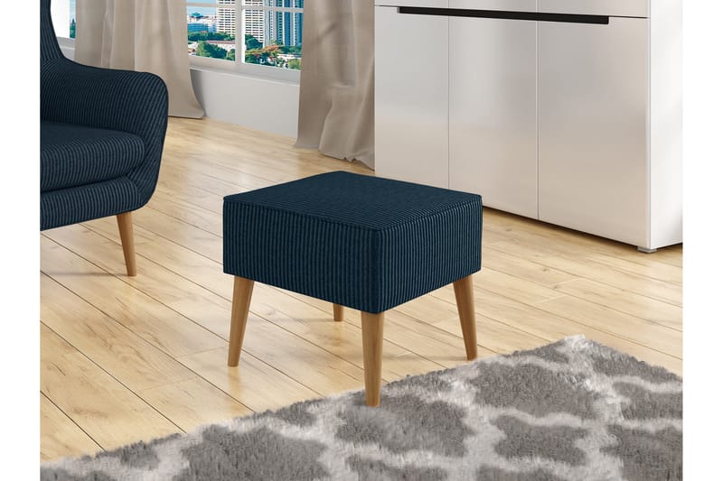 Gabi Fotpall 45 cm - Blå - Products - Möbler - Fåtölj & stolar - Pall & puff - Fotpallar