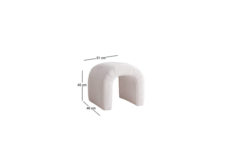 Ramdas Sittpuff 51 cm - Vit - Products - Möbler - Fåtölj & stolar - Pall & puff - Sittpuff