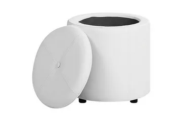 Syosset Fotpall med Förvaring - Vit - Products - Möbler - Fåtölj & stolar - Pall & puff - Fotpallar