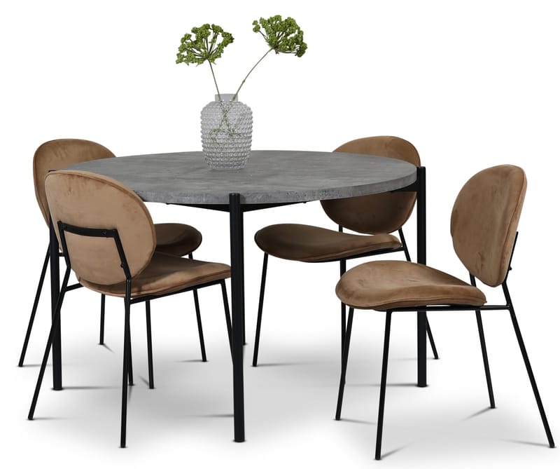 Palle stol i sammet - Brun - Brun - Products - Möbler - Fåtölj & stolar - Matstol & köksstol