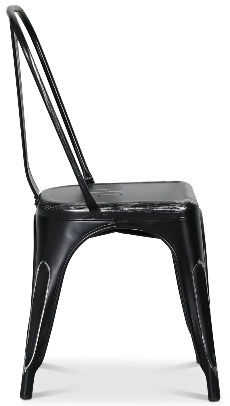 Plåtstol Industry Ingo i plåt - Borstad Svart / Silver - Borstad svart / silver - Products - Möbler - Fåtölj & stolar - Matstol & köksstol