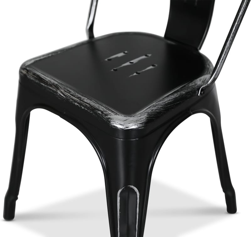 Plåtstol Industry Ingo i plåt - Borstad Svart / Silver - Borstad svart / silver - Products - Möbler - Fåtölj & stolar - Matstol & köksstol