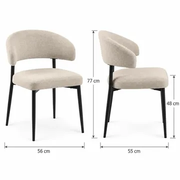 Sawako Matstol - Beige/Svart - Products - Möbler - Fåtölj & stolar - Matstol & köksstol