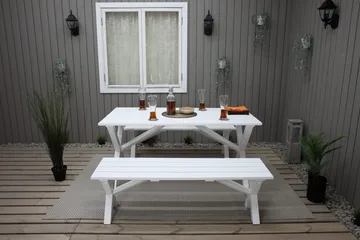 Scottsdale Sittbänk 140 cm Vit - KWA - Products - Möbler - Fåtölj & stolar - Sittbänk