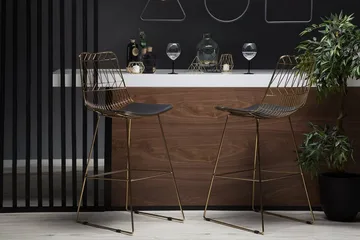 Set med 2 barstolar PRESTON Metall Guld 48cm - Guld - Products - Möbler - Fåtölj & stolar - Barstol & barpall