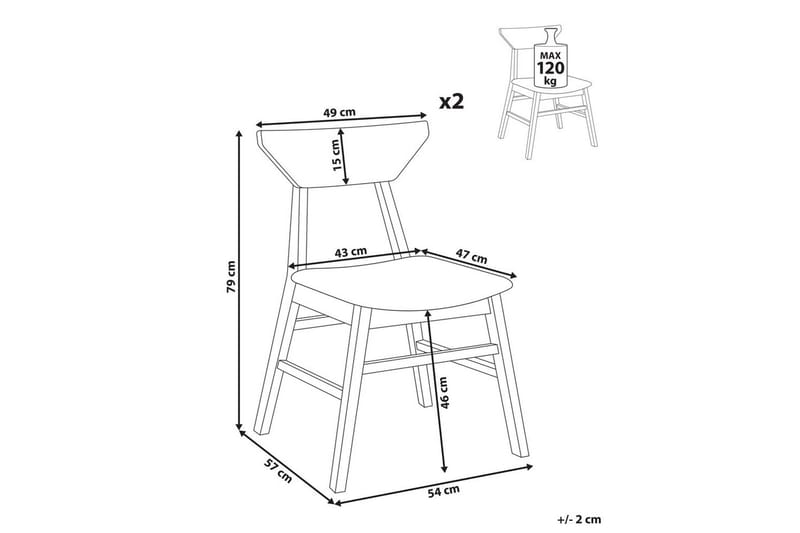 Set med 2 matstolar Hopkins - Brun, Beige - Products - Möbler - Fåtölj & stolar - Matstol & köksstol