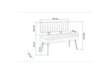 Valsot Sittbänk 110 cm - Valnöt/Sten - Products - Möbler - Fåtölj & stolar - Sittbänk