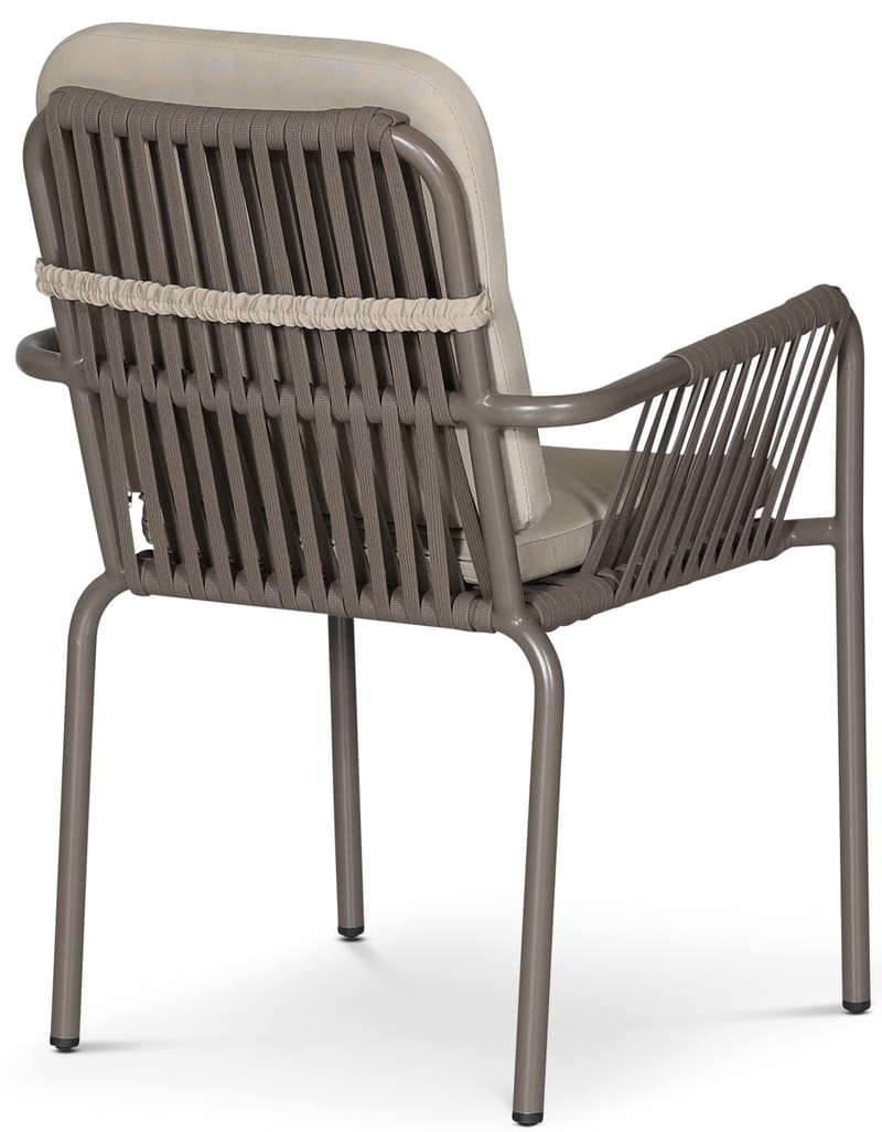 Stapelbar utestol grå med beige dyna - grå och beige - Products - Möbler - Fåtölj & stolar - Karmstol