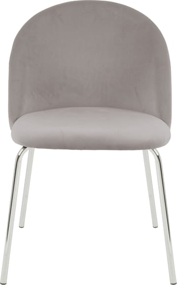 Stol gråbeige sammet kromade ben - Gråbeige - Products - Möbler - Fåtölj & stolar - Matstol & köksstol
