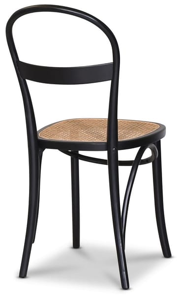 Stol i böjträ med rotting sits - Svart/natur - Products - Möbler - Fåtölj & stolar - Matstol & köksstol