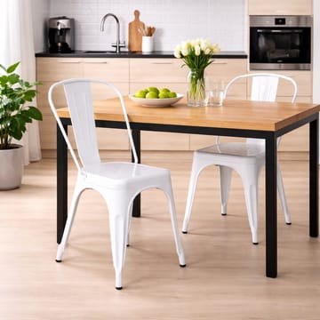 Stol i metall - Vit stapelbar - Vit (Shiny) - Products - Möbler - Fåtölj & stolar - Matstol & köksstol